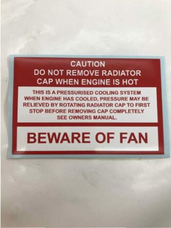 Beware of Fan Warning Label HZ-WB Holden