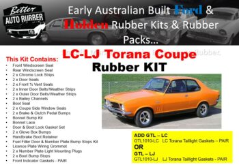 Torana coupe LJ LC rubber Kit list