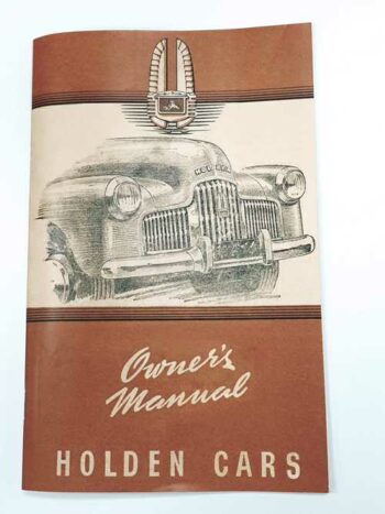 FX Holden Car Owners Manual 1952 Edition