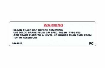 Brake Fluid Warning - HQ-WB LX LH UC
