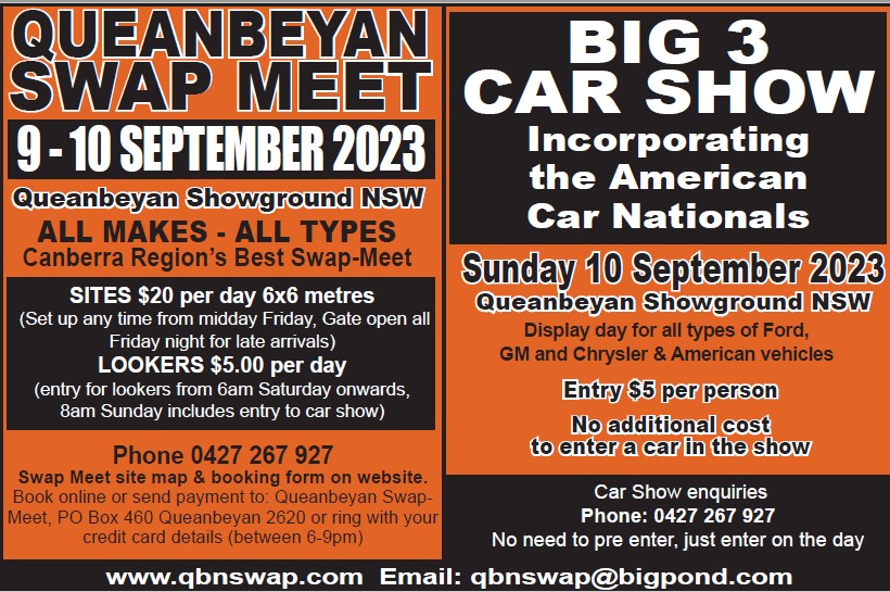 Queanbeyan Swap Meet And Big 3 Car Show 2023